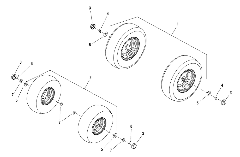 Wheel And Tire Group (885159) Diagram and Parts List for  Briggs and Stratton Lawn Tractor